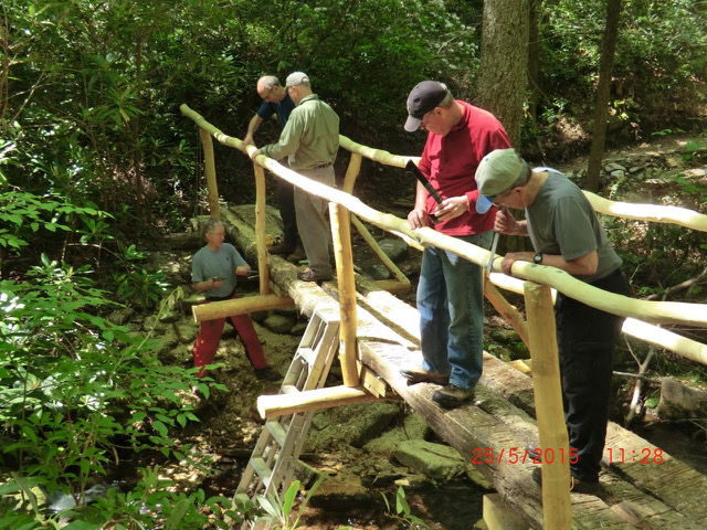 working on neals creek bridge